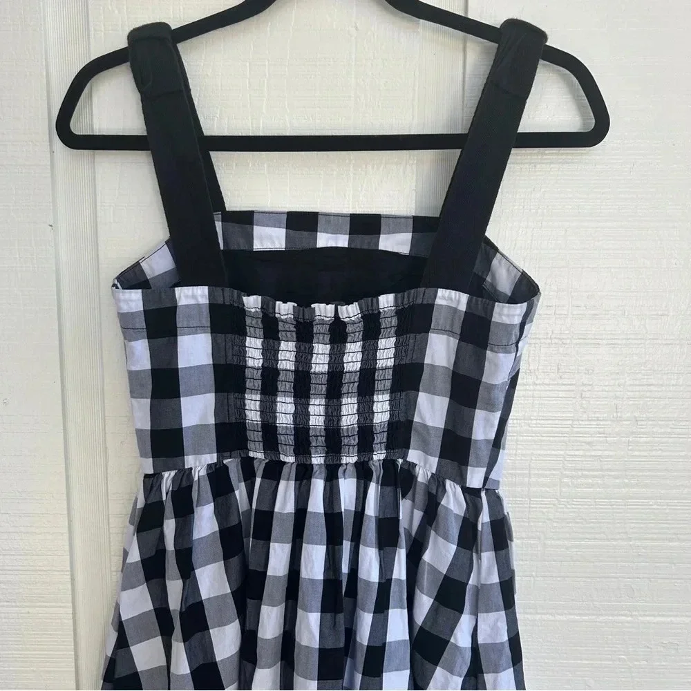 Kate Spade Broome Street Gingham Checkered Plaid Sundress Bow Strap Detail Dress